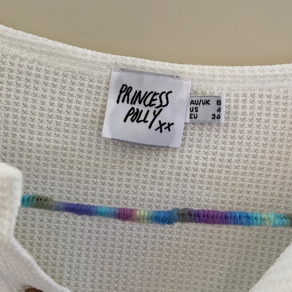 Princess Polly white cropped thermal - Picture 3 of 4